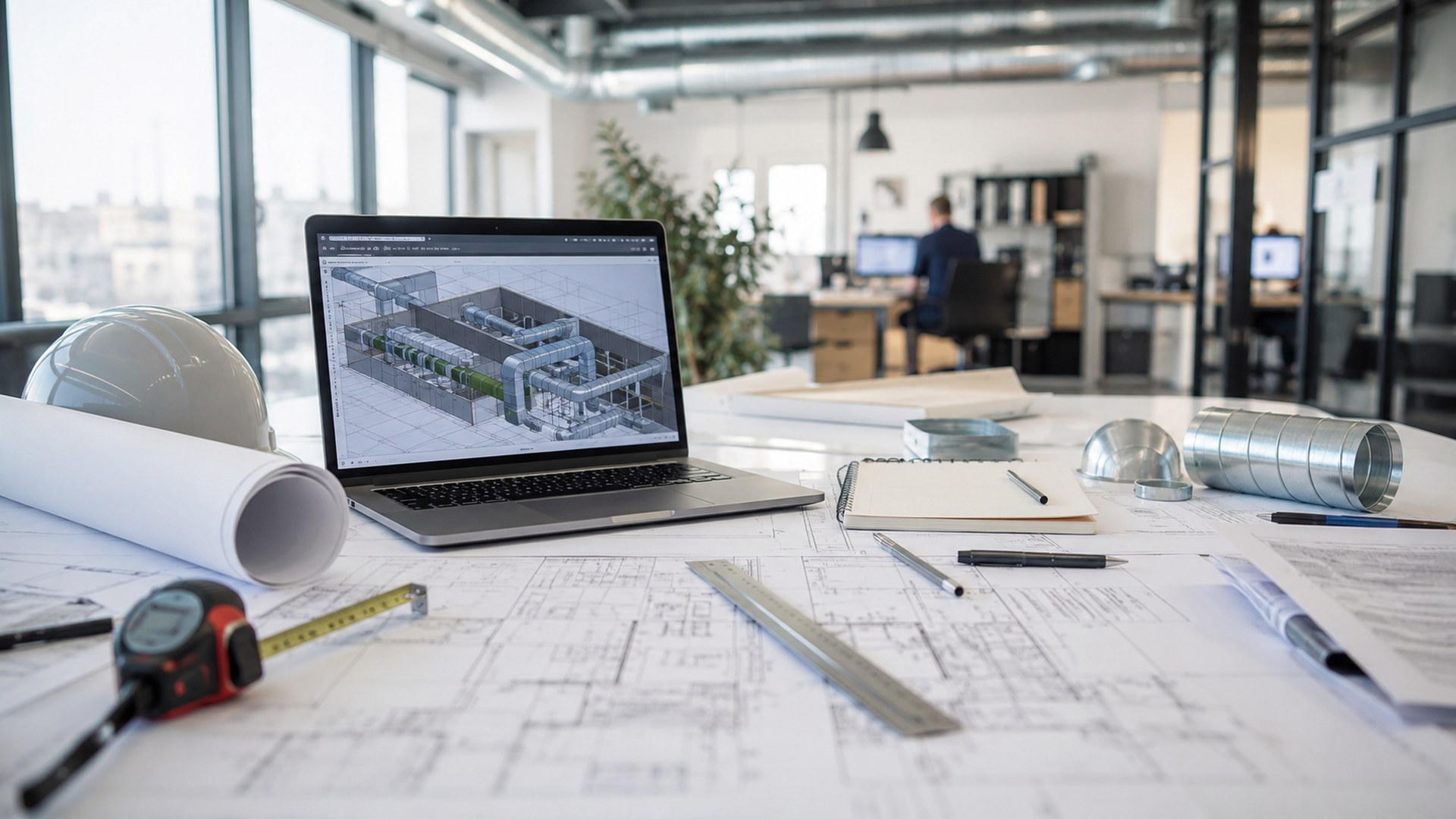 Diseño de ventilación mediante planos y un modelo BIM