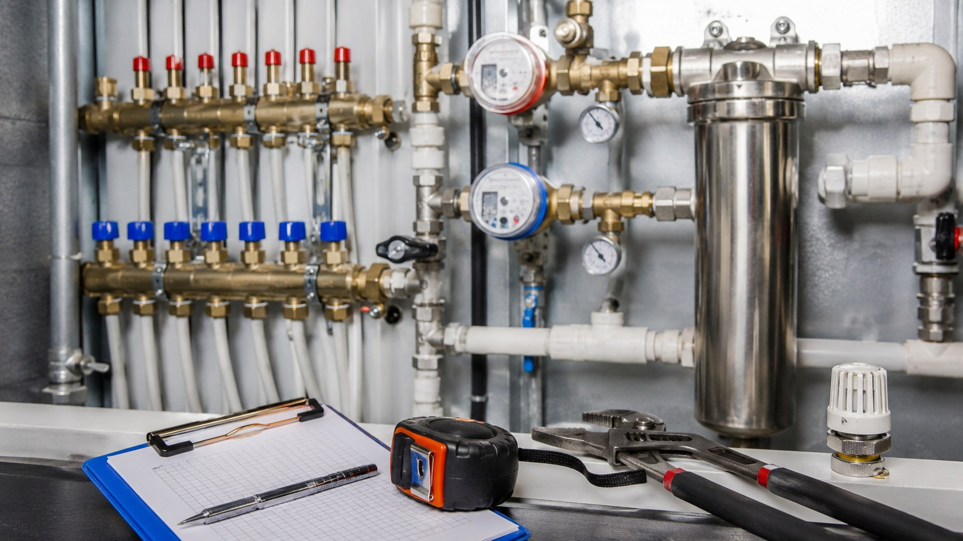 Inspection of water supply, manifolds, filters and pressure gauges
